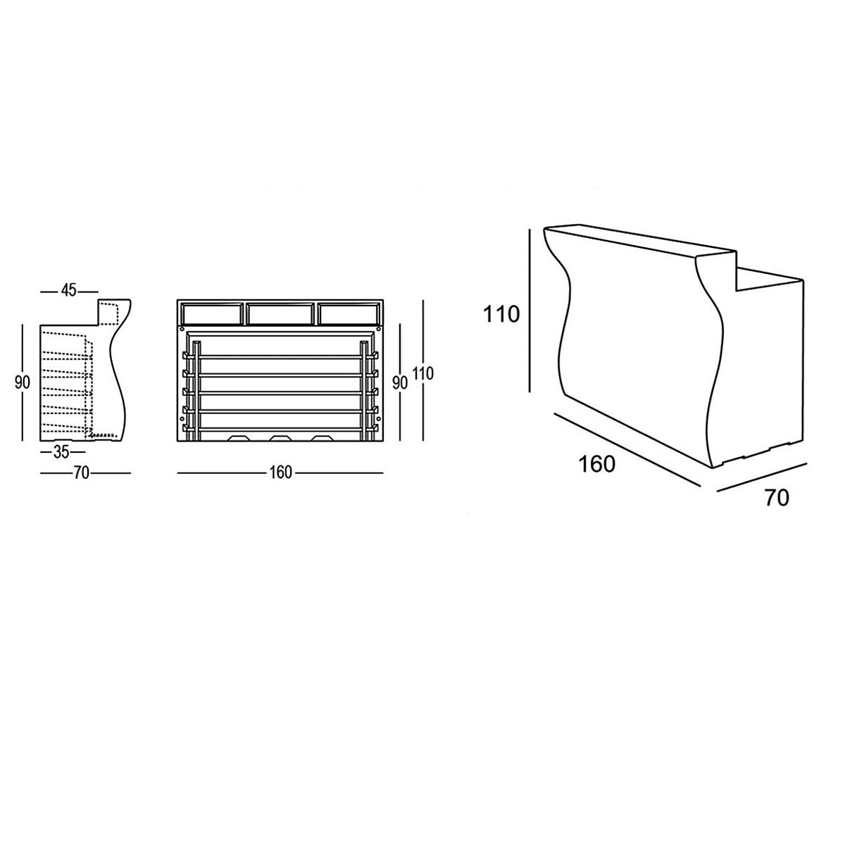 brevetti waf plust bancone bartolomeo light in out bianco