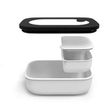 guzzini guzzini set lunch box da viaggio storego con posate bianco nero ean 17110211