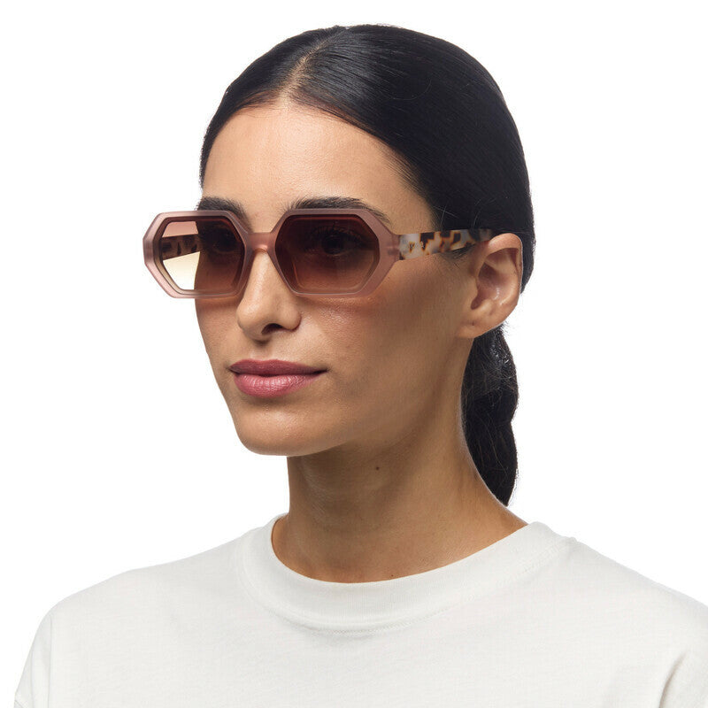 okkia okkia occhiale da sole premontato esagonale mod andrea soft touch pink havana lenti brown gradiant ean 8055773193789