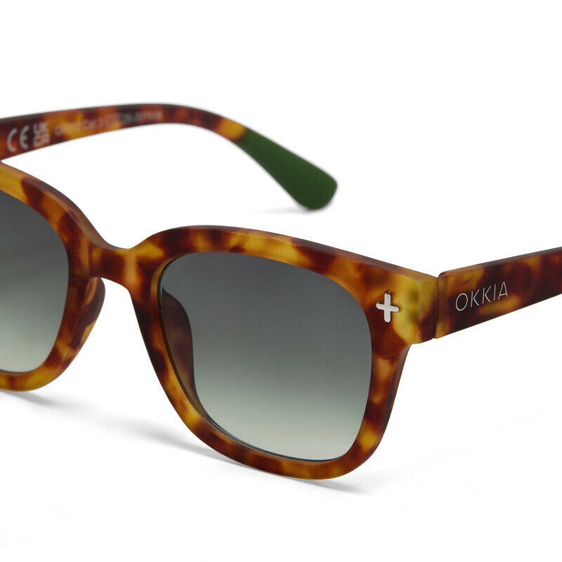 okkia okkia occhiale da sole premontato mod giovanni translucid sahara havana soft touch con lenti verde ean 8056211375316