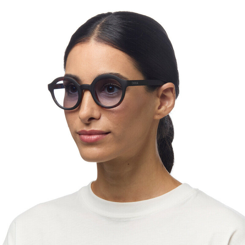 okkia okkia occhiale da sole premontato mod lauro soft touch havana black lenti blue ean 8055773197169