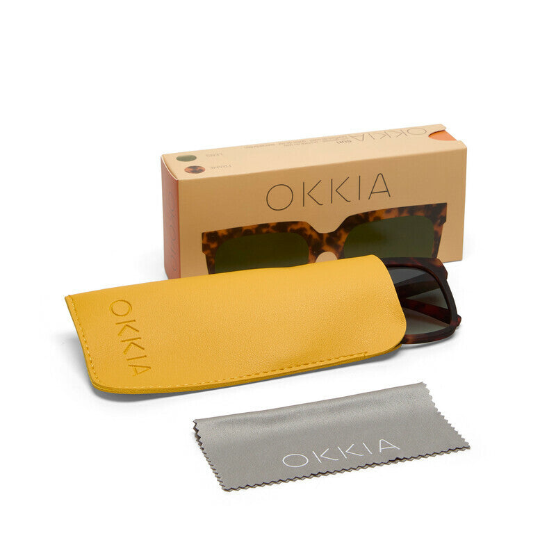 okkia okkia occhiale da sole premontato mod roma soft touch havana lenti verde ean 8056211375163