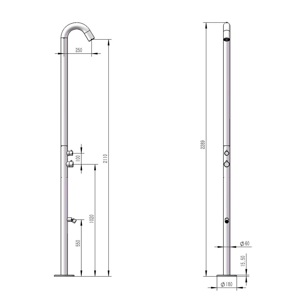 immagine-8-sined-quartu-doccia-per-esterni-in-acciaio-316l-soffione-e-lavapiedi-h-2289-cm-inox-canna-di-fucile-ean-8025431019676