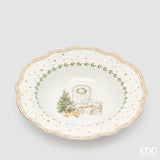 edg enzo de gasperi edg enzo de gasperi servizio piatti caminetto natalizio 24 pz ceramica bianco verde piano fondo dessert e ciotole ean 8059824668073