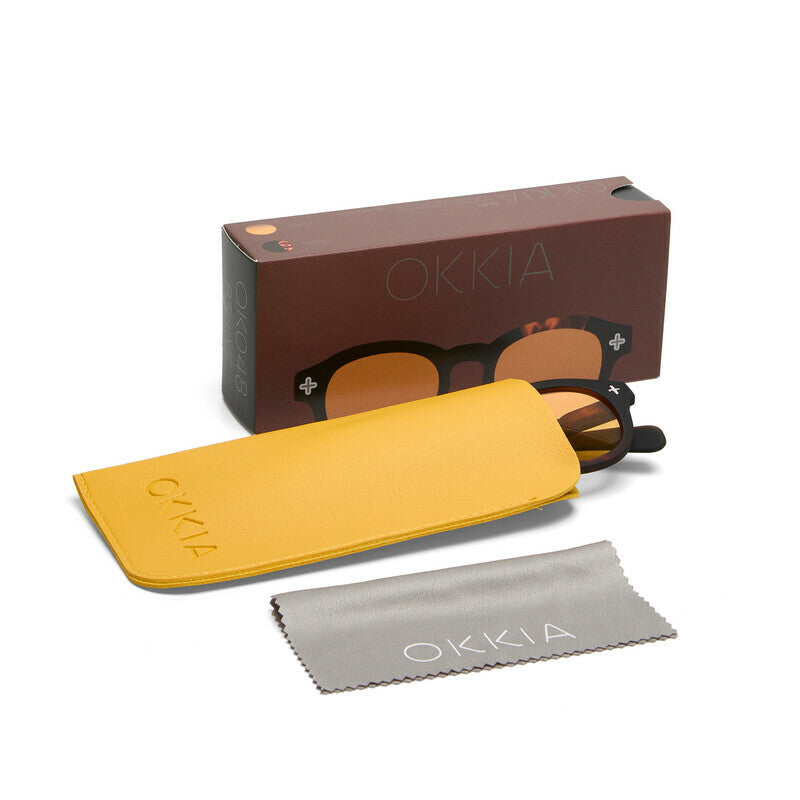 okkia okkia occhiale da sole premontato mod milano soft touch black havana lenti yellow ean 8056211375675