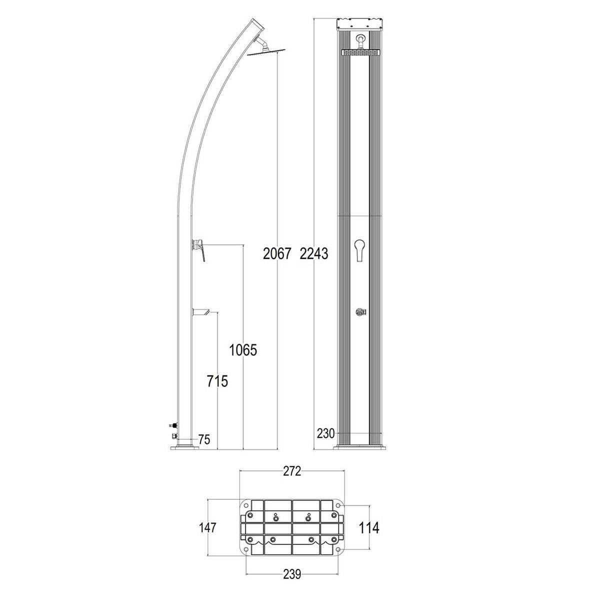 immagine-9-sined-ella-nera-inox-doccia-in-alluminio-solare-da-40-l-nero-fascia-inox-ean-8025431016927