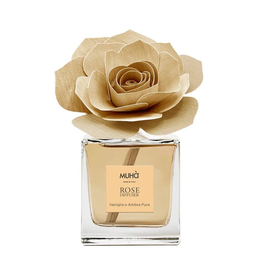 Muhà Perfume Diffuser Rose Natur Vanilla and Pure Amber 100ml