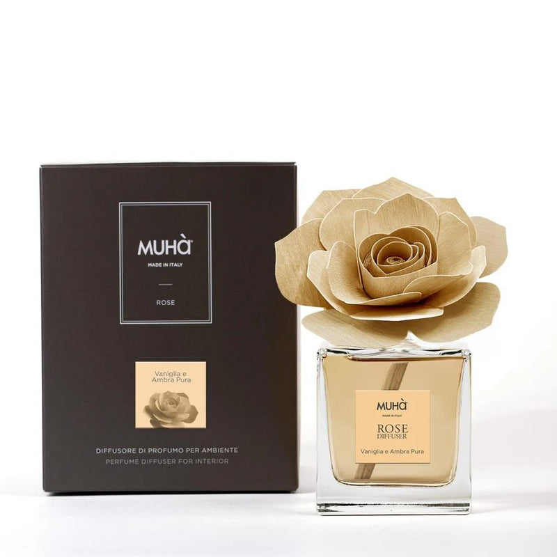 Muhà Perfume Diffuser Rose Natur Vanilla and Pure Amber 100ml