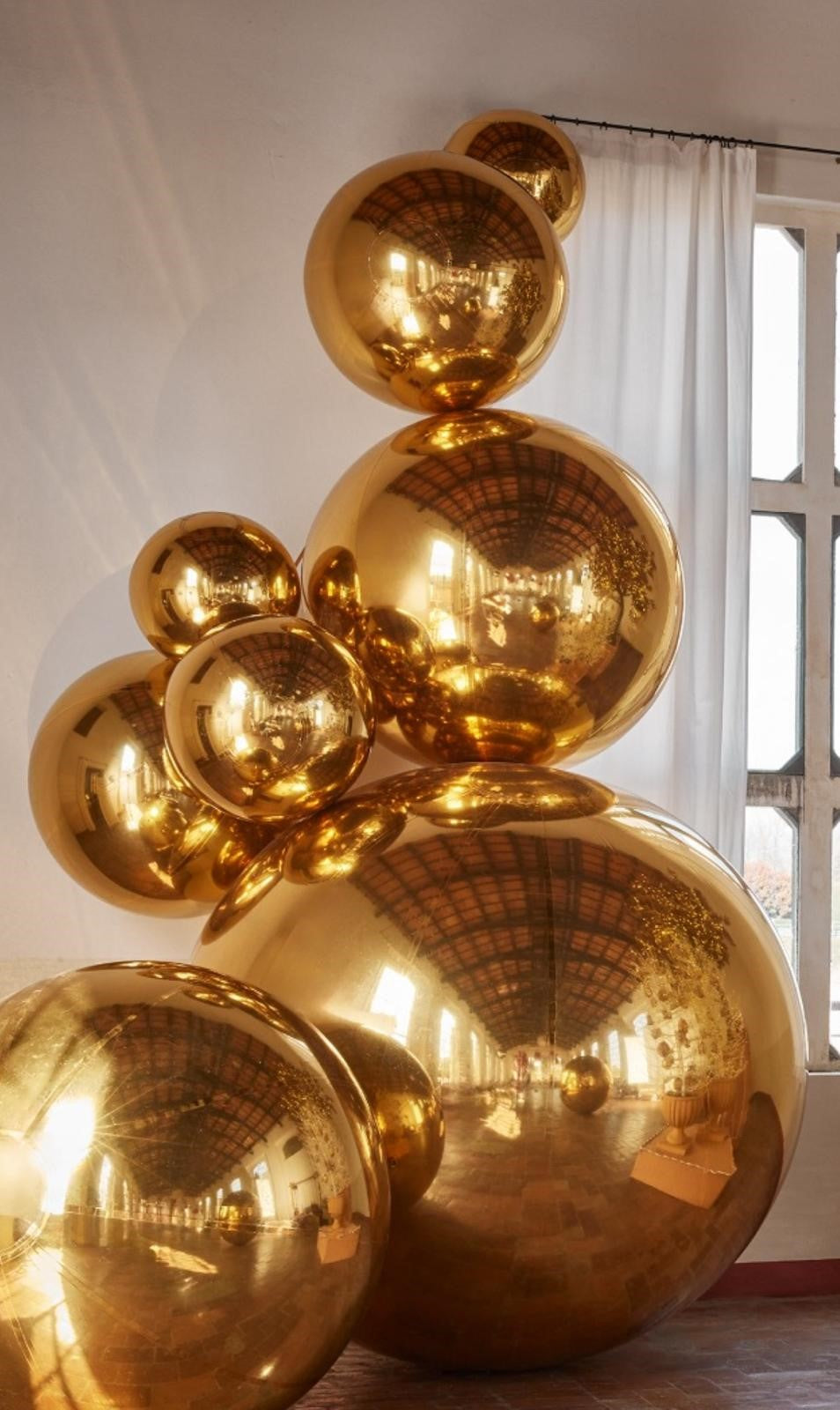 Christmas Decoration Mirror Ball D 150 Cm Gold