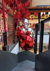 Christmas Decoration Mirror Ball D 60 Cm Red