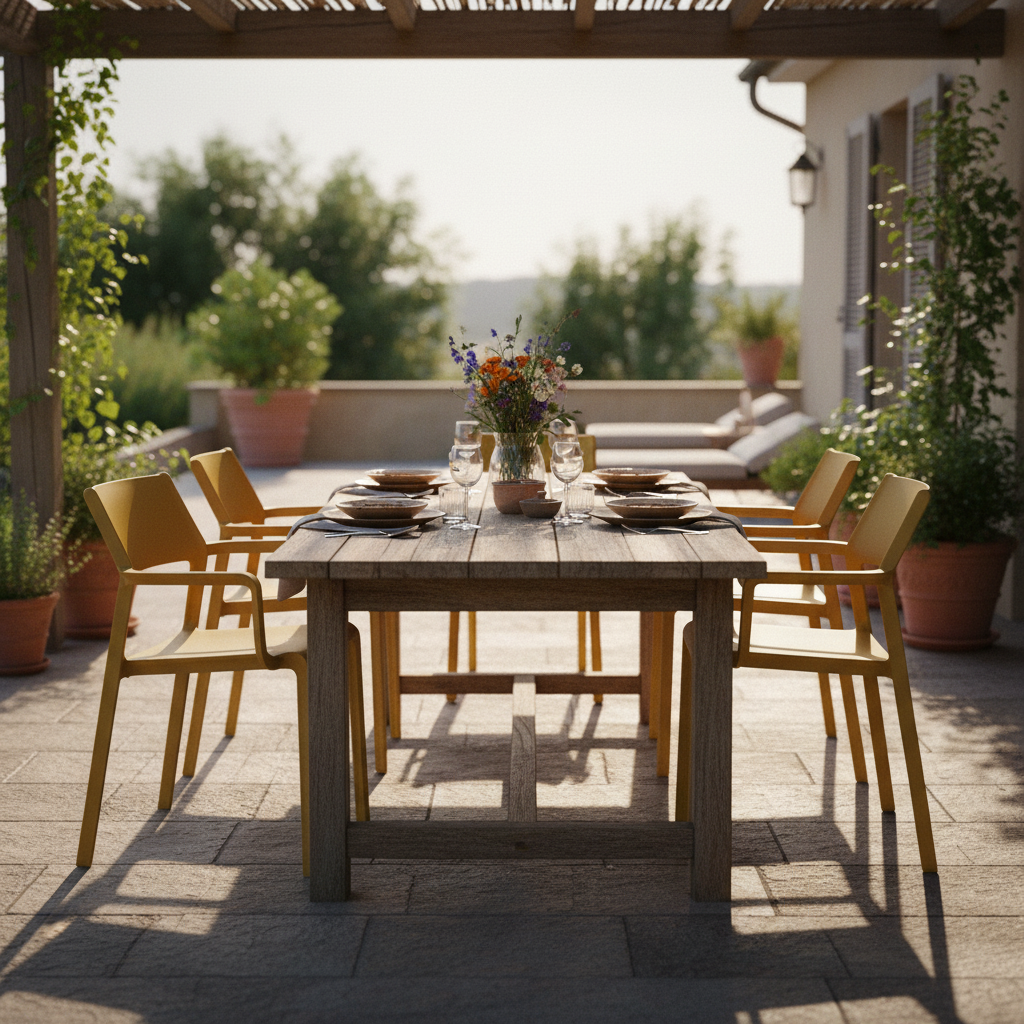 Nardi Trill Armchair senape terrazza cena