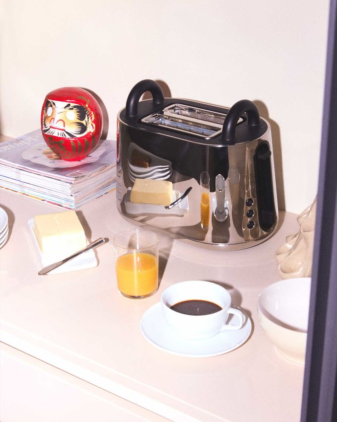 Alessi Toru, 2 Black Toaster Tongs in Stainless Steel and Thermoplastic Resin