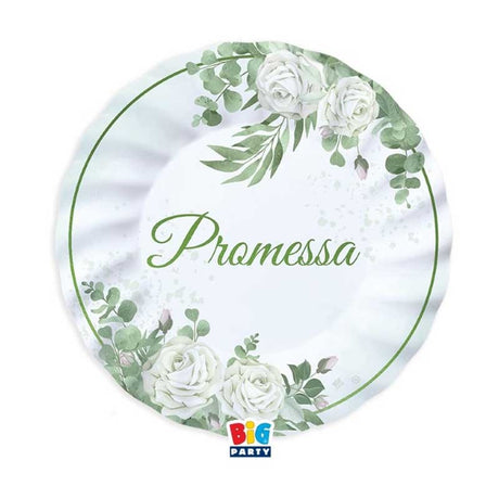 Big Party 6 Plates cm.20 Promise Eucalyptus