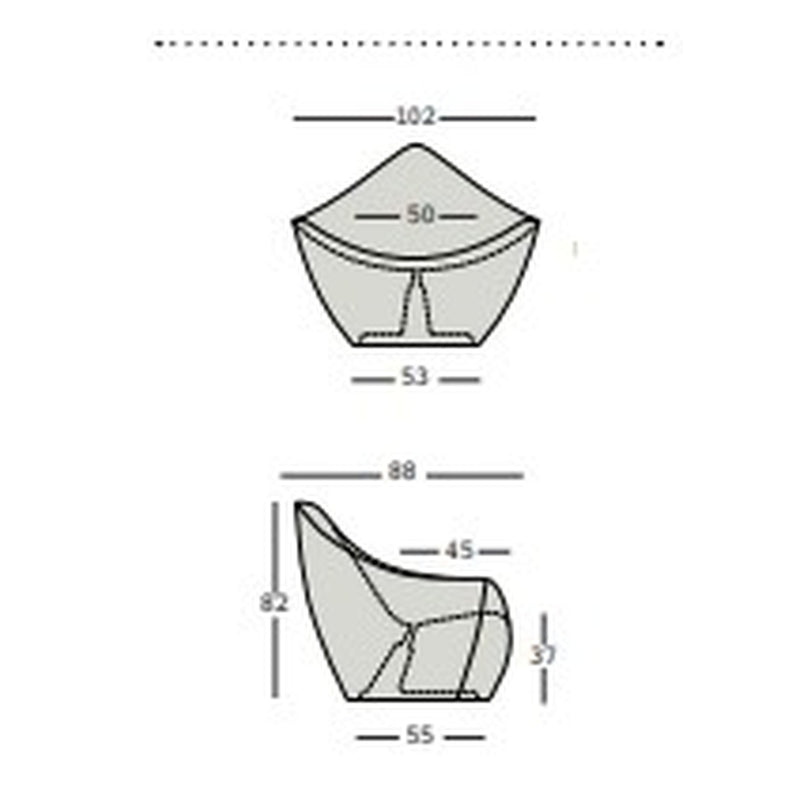 Plust Vela Light Armchair White Polyethylene 88cm