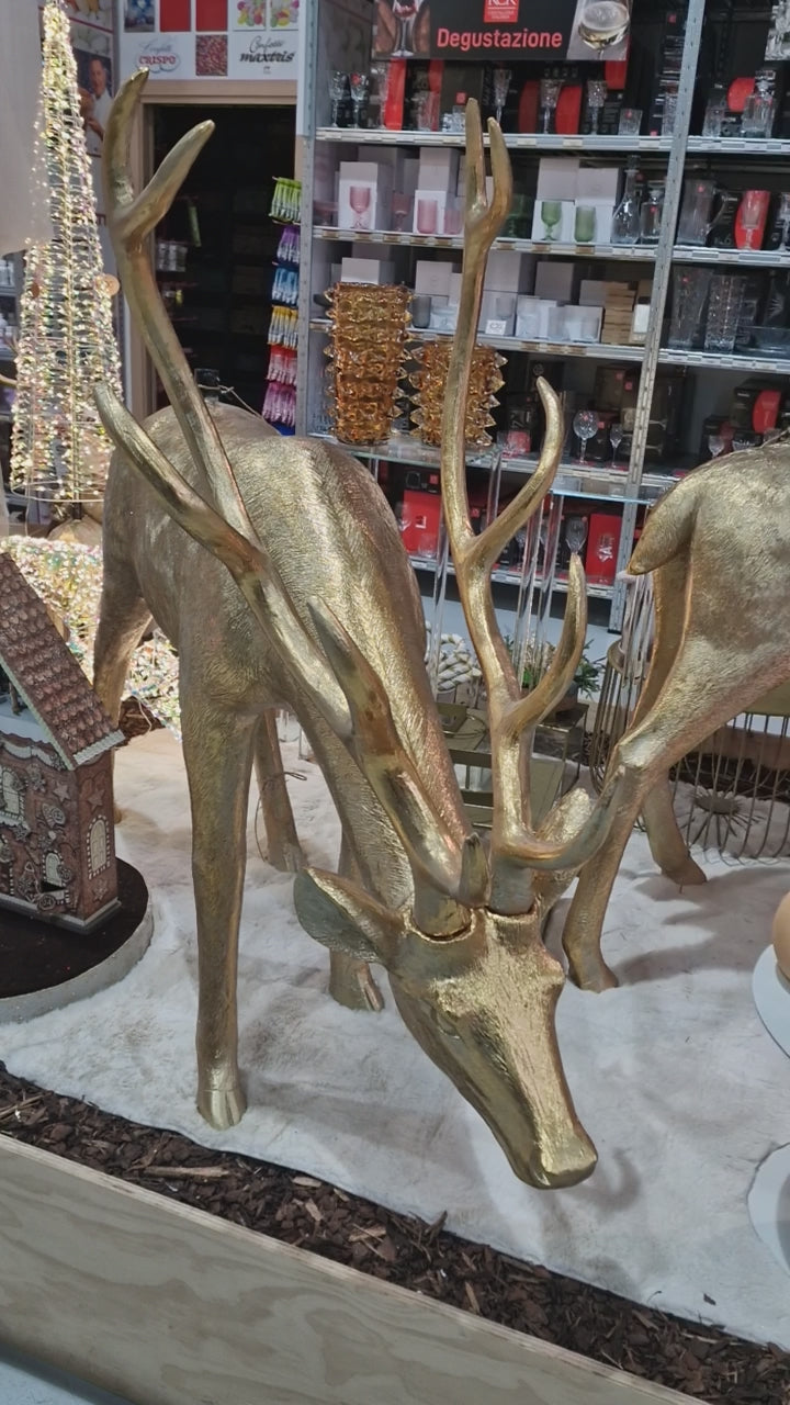 EDG Enzo De Gasperi Christmas Tree Base Deer for Pine H 140 Cm 162 x 53 Cm Gold