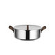 Alessi EDO Low Casserole D 24 Cm with Two Handles in Stainless Steel and Brown PVD