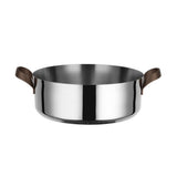 Alessi EDO Low Casserole D 24 Cm with Two Handles in Stainless Steel and Brown PVD