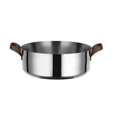 Alessi EDO Low Casserole D 24 Cm with Two Handles in Stainless Steel and Brown PVD