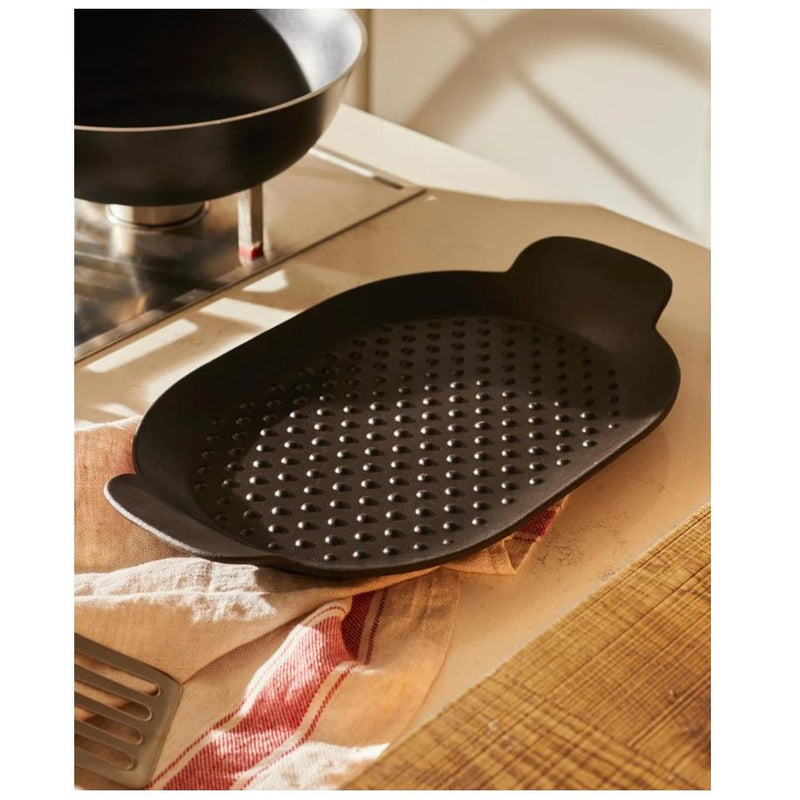 Alessi Edo Cast Iron Griddle Pan Black