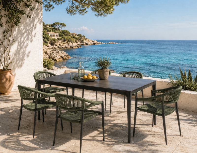 Moia Greenwood Alghero Outdoor Table Anthracite Grey Stoneware 180×90 cm