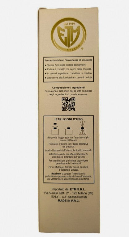 Profuma ogni stanza con il diffusore ETM al cocco 50 ml, H.7 cm, pronto all'uso. Ideale per casa, ufficio e contract. bomboniera