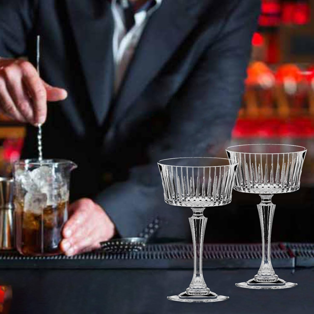RCR Cristalleria Italiana Timeless - CH - Set of 6 Hourglass Glasses in Glass