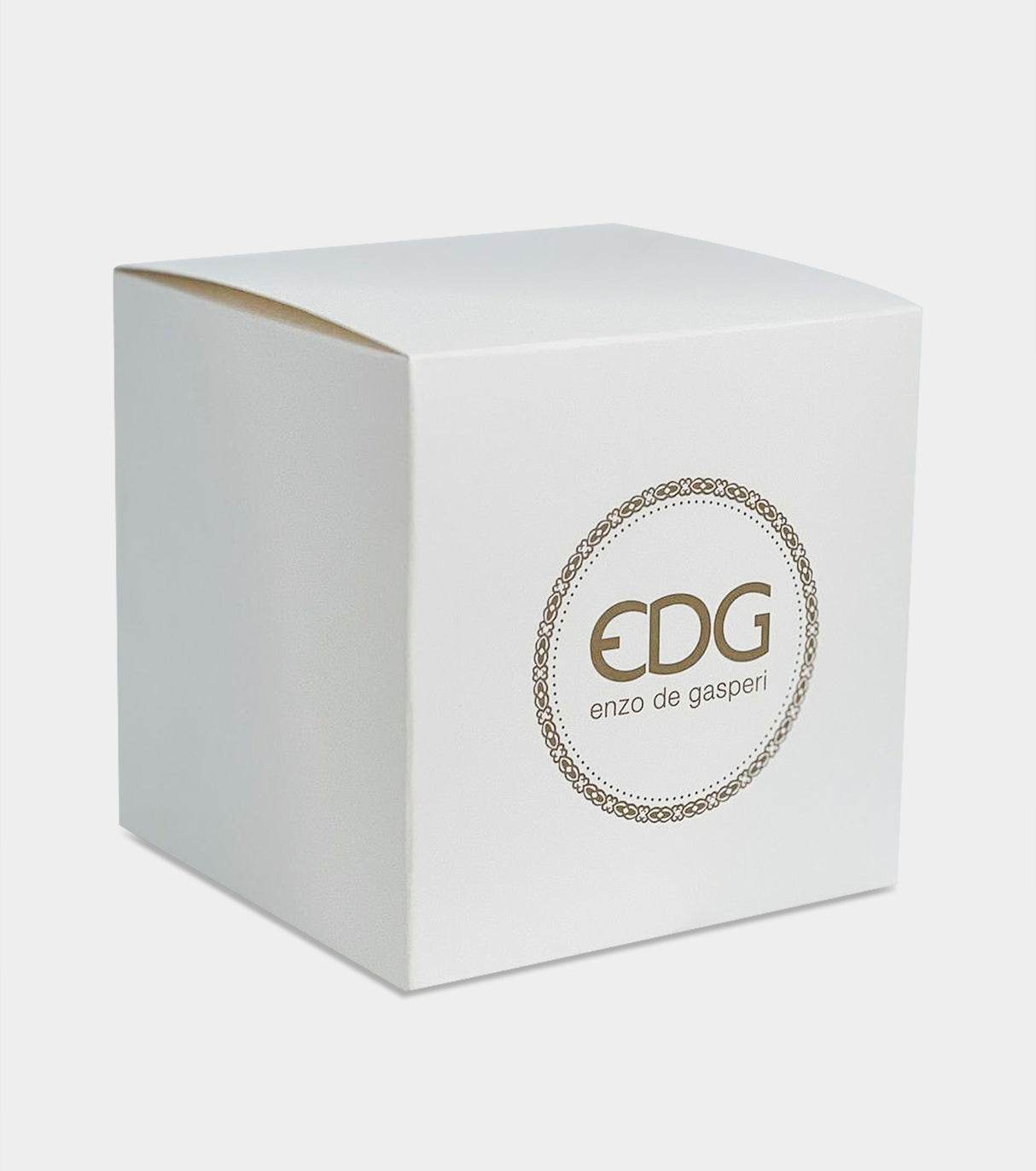 EDG Enzo De Gasperi Candela Crystal con Vaso + Scatola Regalo H 8,5 Cm D 9 Cm 160gr Ocra