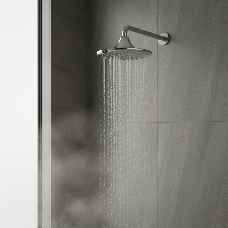 Scena 1 – Bagno moderno pietra grigia pioggia
