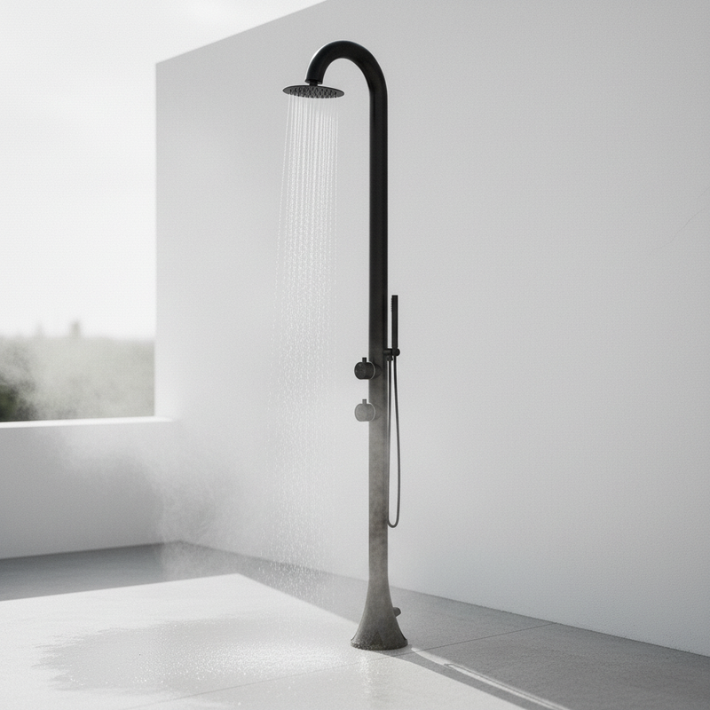 Scena 3 – Spa outdoor muro bianco cemento grigio