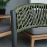 Sedia Milano grigio verde dettaglio wicker