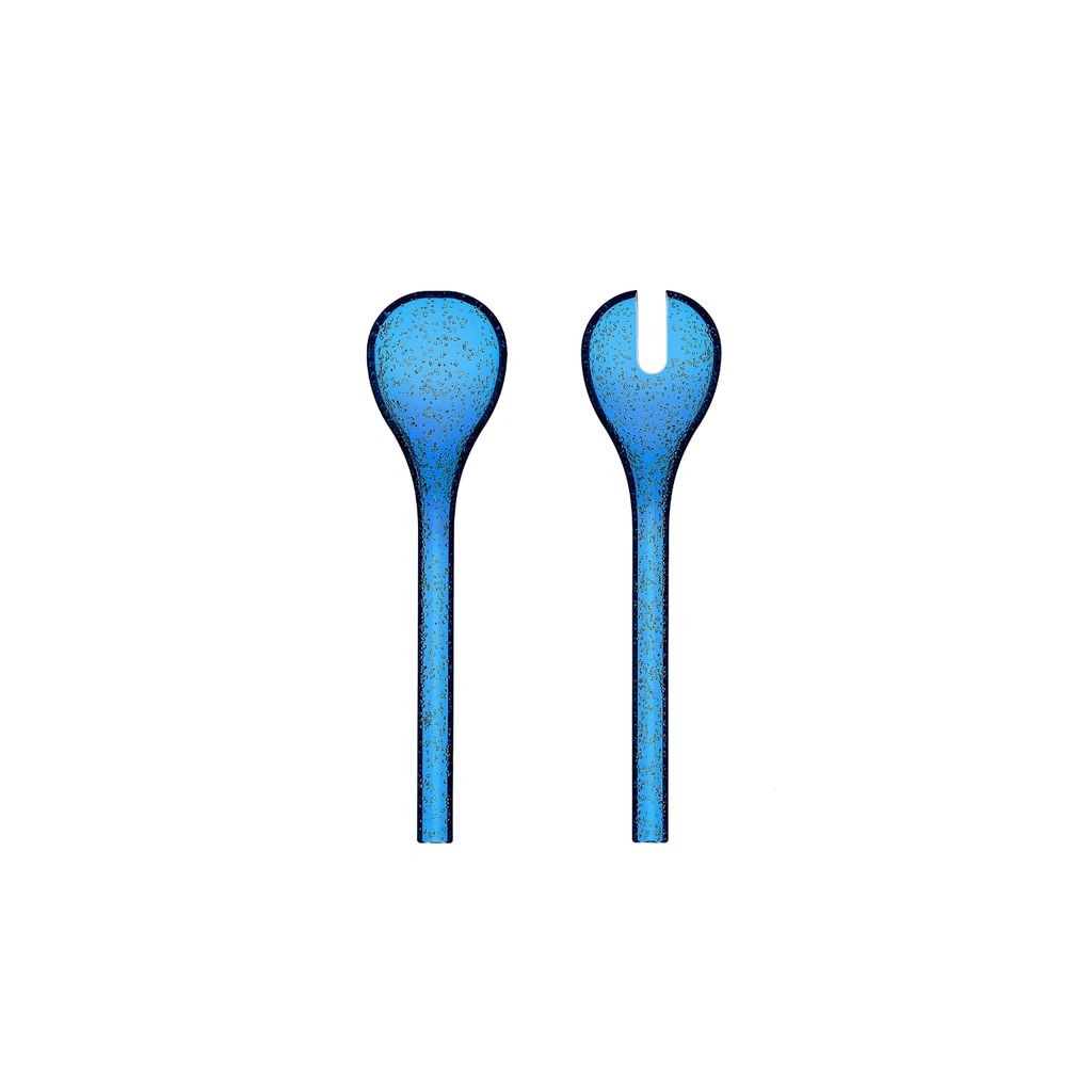 Zani Serafino Salad Servers Me Synth Metacrylate Deep Blue