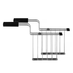 Alessi Toru, 2 Black Toaster Tongs in Stainless Steel and Thermoplastic Resin