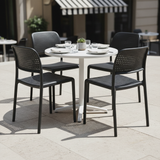 Tavolata bistrot con sedie Bora Antracite