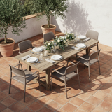 Tavolata sedie Nardi Bora tortora vista dall'alto