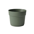 Vaso rotondo in plastica riciclata CO2-neutro per interno ed esterno. TeraPlast Bloom 38 Forest Verde, Ø 38 cm, –30°/+60°C, 100% riciclabile.-ean-8051560268128