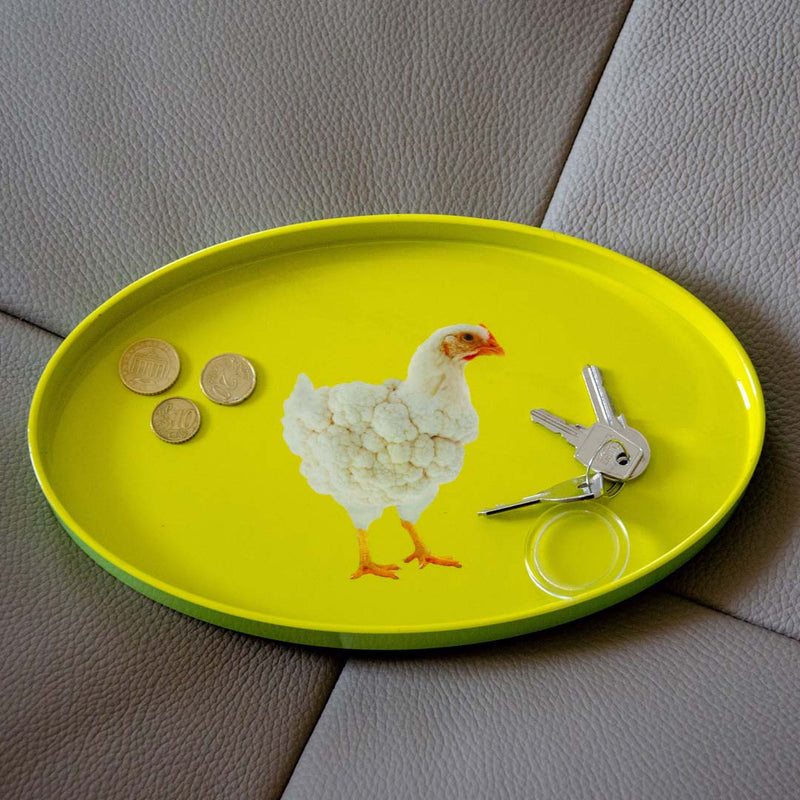 WD LifeStyle Oval Tray Hen Decoration 28x17 cm – Decorative Serving Tray