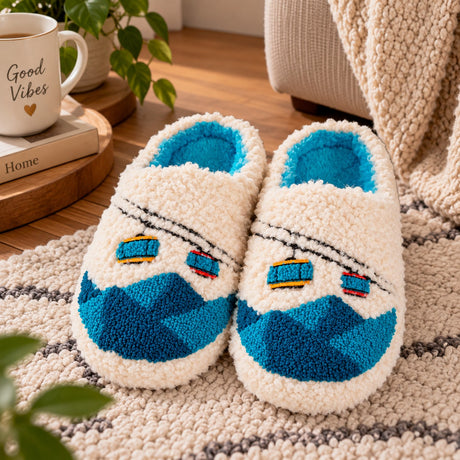 WD LifeStyle Slippers with Cable Car Decoration Size M/L – Winter House Slippers