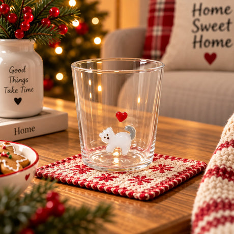 WD LifeStyle Borosilicate Glass Drinking Glass 250 ml Cat Design