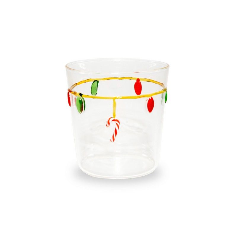 WD LifeStyle Bicchiere Vetro Borosilicato Cc 250 ml Decoro Lucine Natale