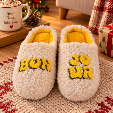 WD Lifestyle Bon Jour Slippers Size L/XL – Comfortable Home Slippers