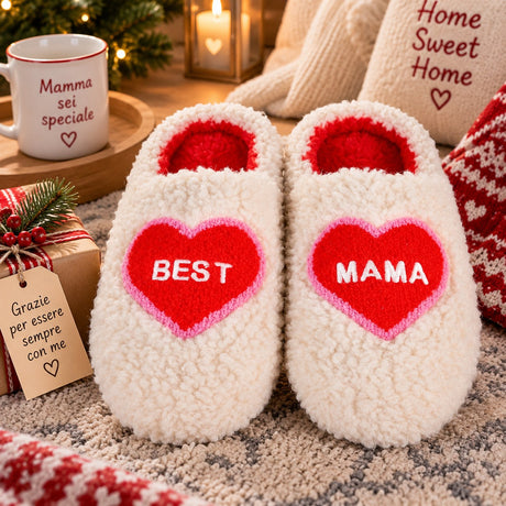 WD LifeStyle Christmas Slippers Best Mom Size L/XL – Perfect Mother's Day Gift Idea