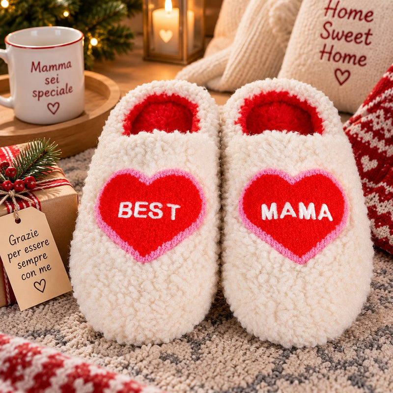 WD LifeStyle Christmas Slippers Best Mom Size L/XL – Perfect Mother's Day Gift Idea