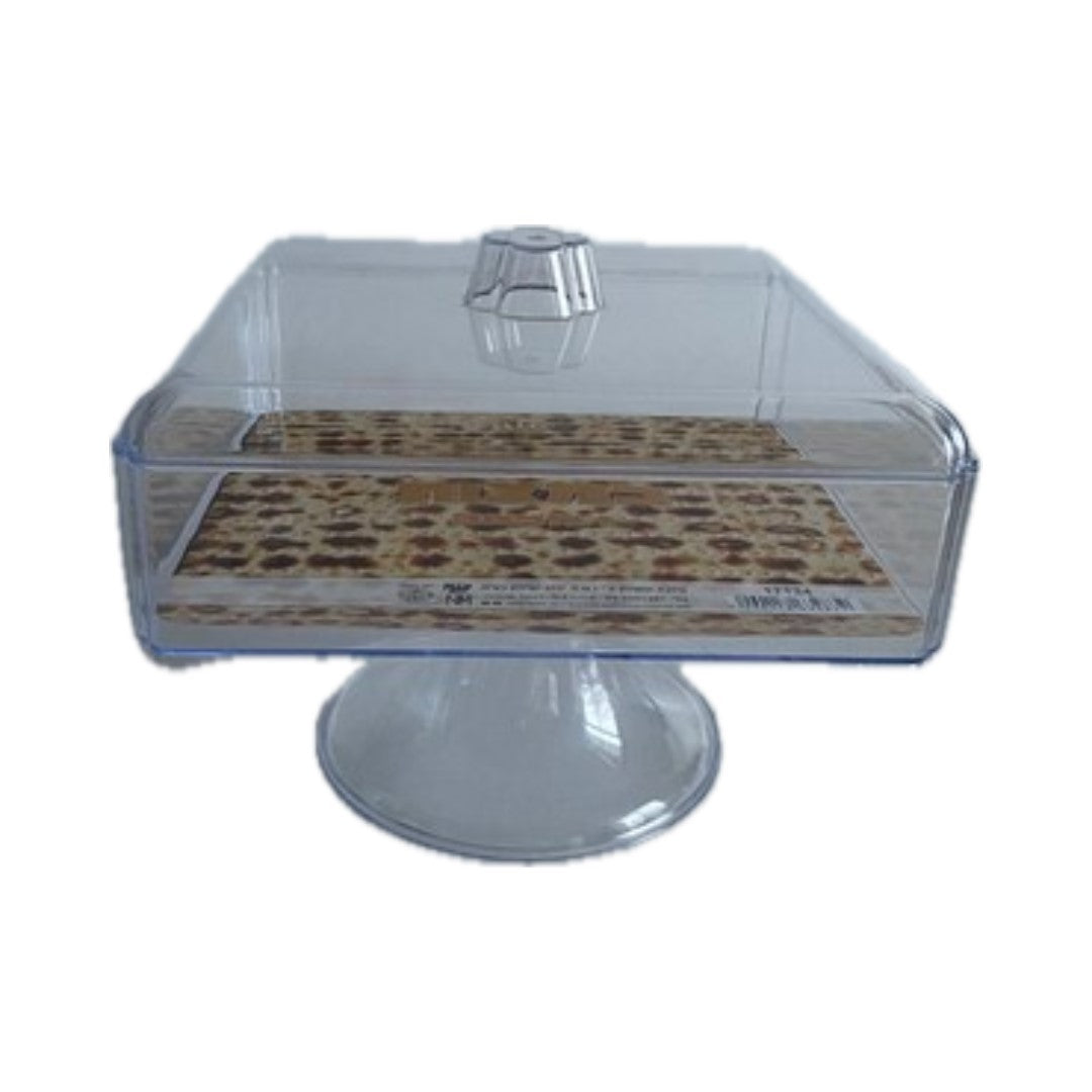 Transparent plastic cake stand with lid 20.50 x 20.50 cm