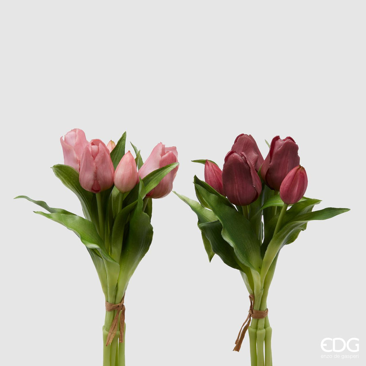 Bouquet 5 Tulips H 28 Cm Pink