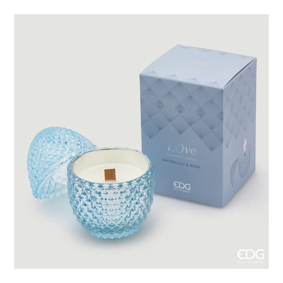 EDG Enzo De Gasperi Egg-Shaped Candle L'Ove H 12 cm D 8 cm Waterlilly & Rose
