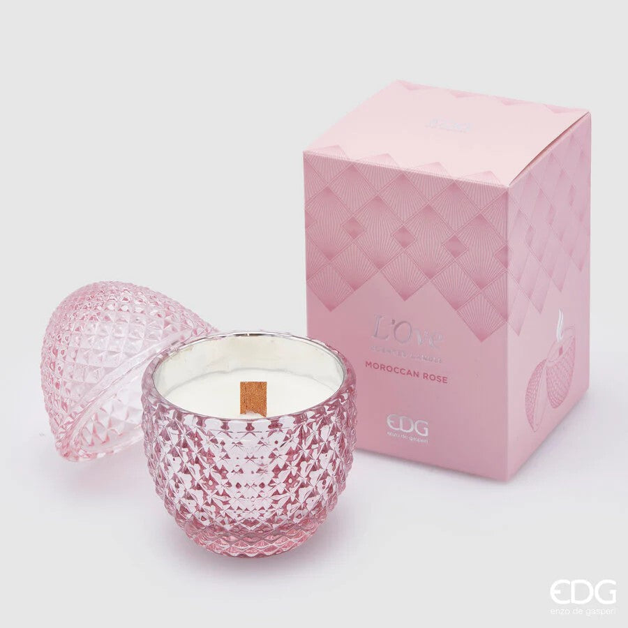 EDG Enzo De Gasperi Candela Uovo Con Profumo H 12 Cm D 8 Cm Moroccan Rose