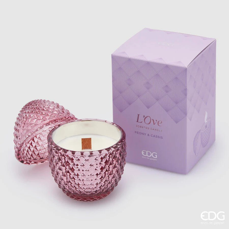 Egg Candle With Perfume H.12 D.8 C4 Peony &amp; Cassis