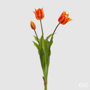 EDG Enzo De Gasperi Rubberized Tulip Olis 3 Branches H 48 Cm Orange 1 Cf