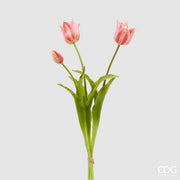 EDG Enzo De Gasperi Rubberized Tulip Olis 3 Branches H 48 Cm Pink Cream 1 Cf