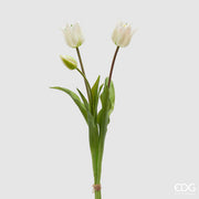 EDG Enzo De Gasperi Rubberized Tulip Olis 3 Branches H 48 Cm White 1 Cf